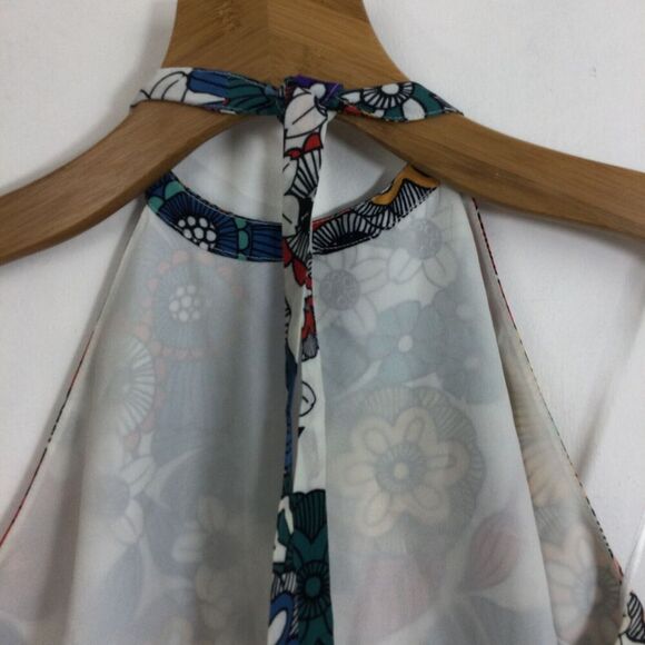 ModCloth Hep Your City Floral Halter Tie Back Colorful Retro Tank Top Multi M - Picture 5 of 10